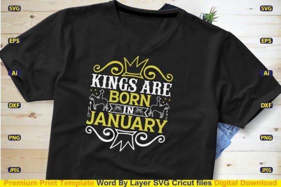 Kings Are Born in January Svg Cut File Review